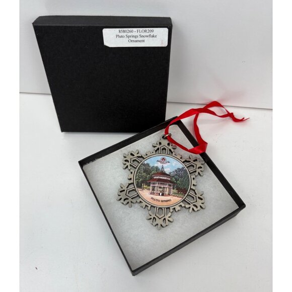 French Lick Resort Pluto Spring Snowflake Ornament Pewter IMC Indiana - Picture 4 of 5